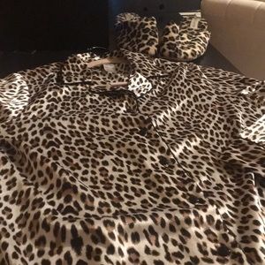 Leopard print night shirt.